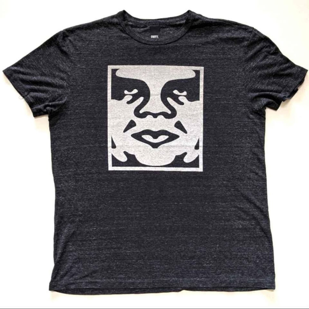 Obey Graphic Black T-Shirt, Men's Medium